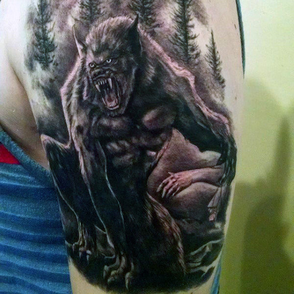 tatuaje hombre lobo 